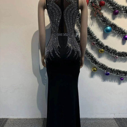 Women Sequin Black Prom Evening Maxi Dress - Maxi Dress - Ectic - Mad Fly Essentials