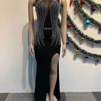Women Sequin Black Prom Evening Maxi Dress - Maxi Dress - Ectic - Mad Fly Essentials