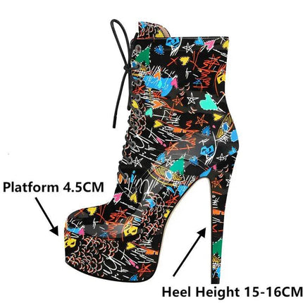 Women Round Stiletto High Heel Ankle Boots - Mad Fly Essentials