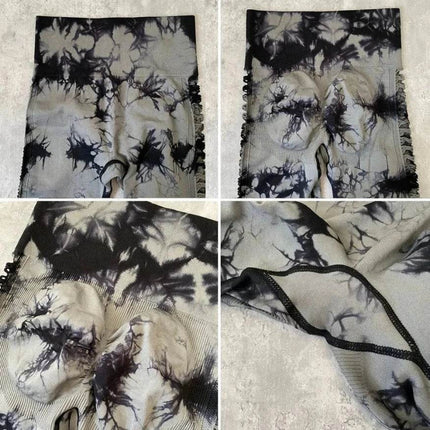 Women Sea Blue Tie - Dye Fitness Leggings - Fitness Leggings - Fitness Essentials - Mad Fly Essentials