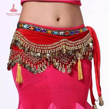Women Sequin Belly Dance Costume Hip Scarf - Scarf - Dancer's Vitality - Mad Fly Essentials