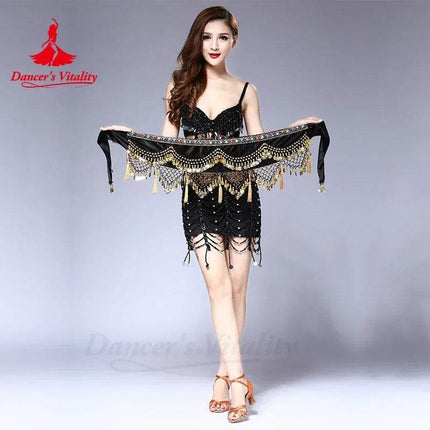 Women Sequin Belly Dance Costume Hip Scarf - Scarf - Dancer's Vitality - Mad Fly Essentials