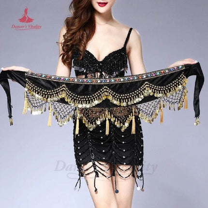 Women Sequin Belly Dance Costume Hip Scarf - Scarf - Dancer's Vitality - Mad Fly Essentials