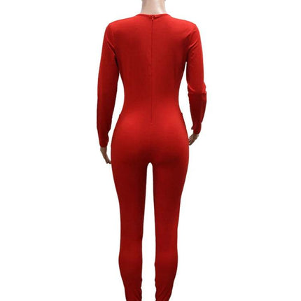 Women Sequin Club Red Black Jumpsuit - Jumpsuit - Hashupha - Mad Fly Essentials