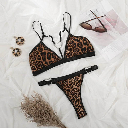 Women Sexy Leopard Bra - 2Pcs Lingerie Set - Lingerie Set - OMSJ - Mad Fly Essentials