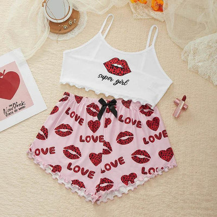 Women Sexy Lips Sleepwear Pajama Set - Pajama Set - Animal Unicorn - Mad Fly Essentials