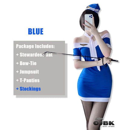 Women Sexy Stewardess Cosplay Costume Set - Costume Set - OJBK - Mad Fly Essentials