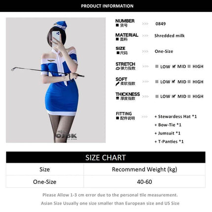 Women Sexy Stewardess Cosplay Costume Set - Costume Set - OJBK - Mad Fly Essentials