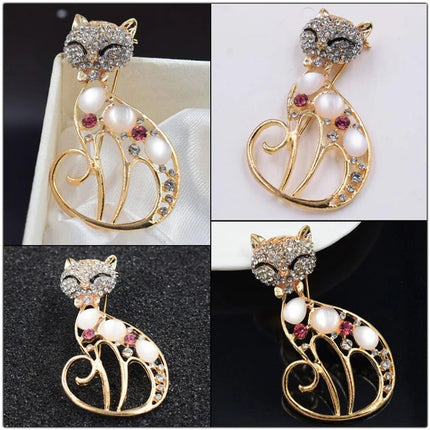 Women Shop Opal Owl Fox Cat Animal Brooches Women Accessories - Women Shop - Sinleery - Mad Fly Essentials