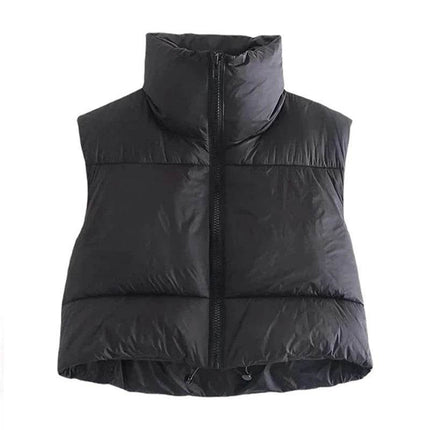 Women Short Crop Sleeveless Winter Vest Jacket - Jacket - Sfit - Mad Fly Essentials