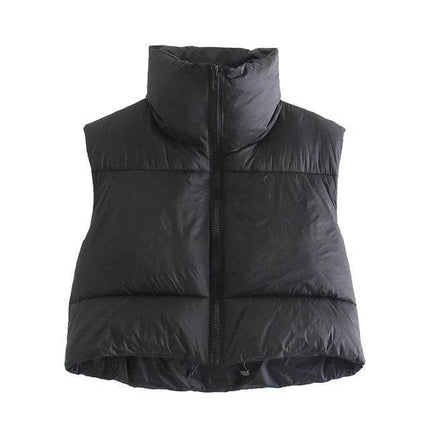 Women Short Crop Sleeveless Winter Vest Jacket - Jacket - Sfit - Mad Fly Essentials