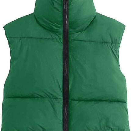Women Short Crop Sleeveless Winter Vest Jacket - Jacket - Sfit - Mad Fly Essentials