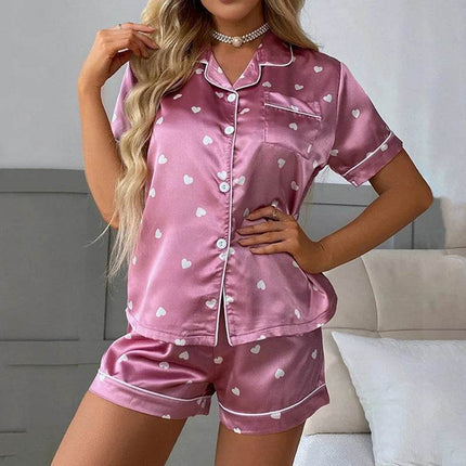 Women Silk Satin Pink Pajama Set - Pajama Set - ECTOOKO - Mad Fly Essentials