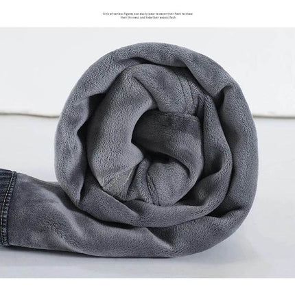 Women Skinny High Waist Fleece Velvet Jeans - Mad Fly Essentials