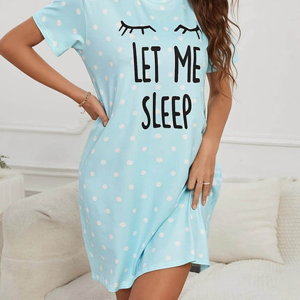 Women Sleep Plus Polka Dot Nightgown - Nightgown - Bsailen - Mad Fly Essentials