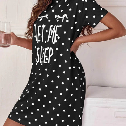 Women Sleep Plus Polka Dot Nightgown - Nightgown - Bsailen - Mad Fly Essentials