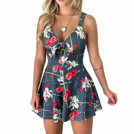 Women Sleeveless Floral Casual Romper - Romper - Hirigin - Mad Fly Essentials