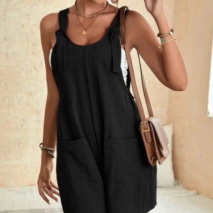 Women Sleeveless Pocket Wide Leg Jumpsuit - Jumpsuit - Hirigin - Mad Fly Essentials