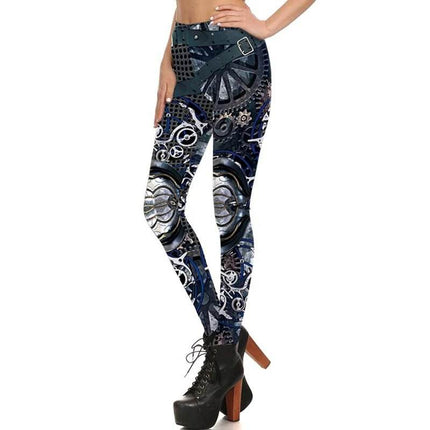 Women Slim 3D Steampunk Fitness Leggings - Fitness Leggings - You're My Secret - Mad Fly Essentials