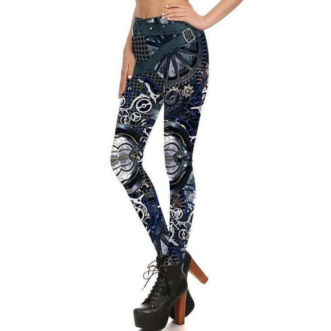 Women Slim 3D Steampunk Fitness Leggings - Fitness Leggings - You're My Secret - Mad Fly Essentials