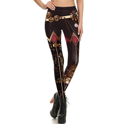 Women Slim 3D Steampunk Fitness Leggings - Fitness Leggings - You're My Secret - Mad Fly Essentials