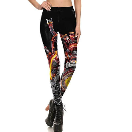 Women Slim 3D Steampunk Fitness Leggings - Fitness Leggings - You're My Secret - Mad Fly Essentials