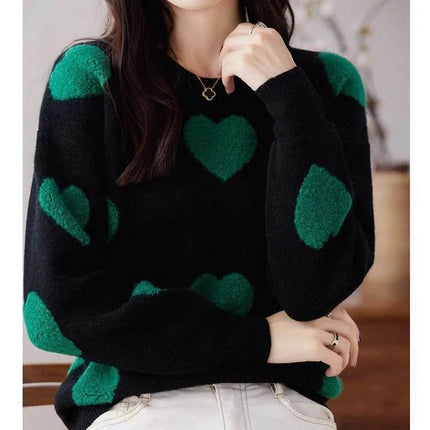 Women Slim - Fit Hearts Fashion Sweater - Sweater - Lidou - Mad Fly Essentials