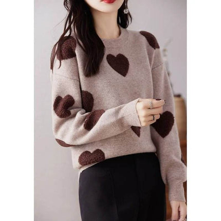 Women Slim - Fit Hearts Fashion Sweater - Sweater - Lidou - Mad Fly Essentials