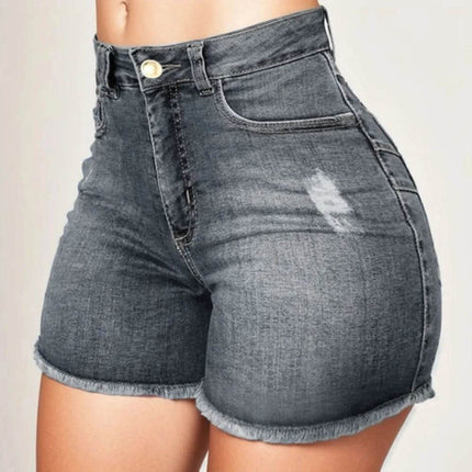 Women Slim High Waist Jean Shorts - Shorts - FCCEXIO - Mad Fly Essentials