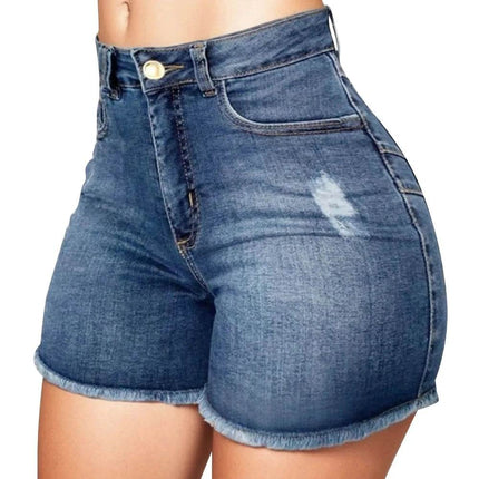 Women Slim High Waist Jean Shorts - Shorts - FCCEXIO - Mad Fly Essentials