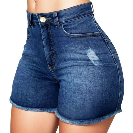 Women Slim High Waist Jean Shorts - Shorts - FCCEXIO - Mad Fly Essentials