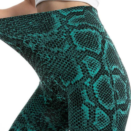 Women Snakeskin Fashion 3D Fitness Leggings - Mad Fly Essentials