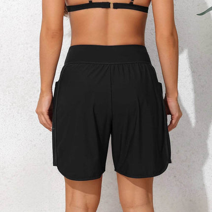 Women Solid 2 Side Pocket High Waist Fitness Shorts - Fitness Shorts - Fitness Essentials - Mad Fly Essentials