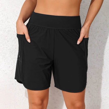 Women Solid 2 Side Pocket High Waist Fitness Shorts - Fitness Shorts - Fitness Essentials - Mad Fly Essentials