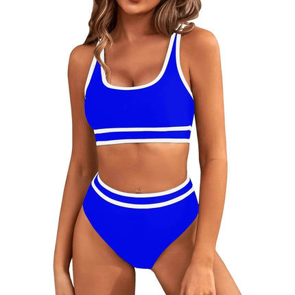 Women Solid Blue Fitness Swimwear Set - Swimwear Set - Boho Girl - Mad Fly Essentials