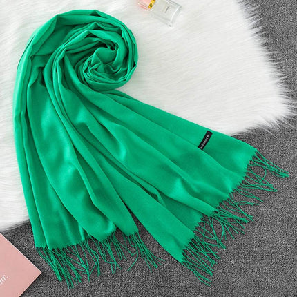 Women Solid Cashmere Shawls Wraps Tassel Scarf - Scarf - RUNMEIFA - Mad Fly Essentials