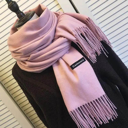 Women Solid Cashmere Shawls Wraps Tassel Scarf - Scarf - RUNMEIFA - Mad Fly Essentials