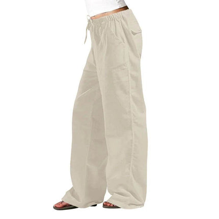Pants Women Solid High Linen Casual Pants Pants Owner Girl Mad Fly Essentials