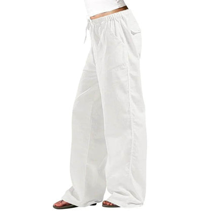 Women Solid High Linen Casual Pants - Pants - Owner Girl - Mad Fly Essentials