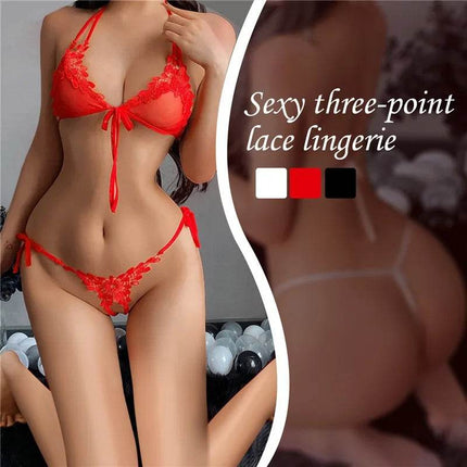 Women Solid Open Lingerie Bra Panties Set - Mad Fly Essentials