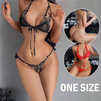 Women Solid Open Bra Panties Lingerie Set - Lingerie Set - SexyLacey - Mad Fly Essentials