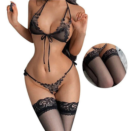 Women Solid Open Bra Panties Lingerie Set - Lingerie Set - SexyLacey - Mad Fly Essentials