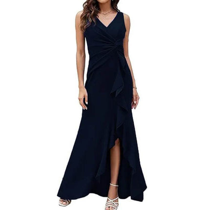 Women Solid Sleeveless Formal Party Maxi Dress - Maxi Dress - GAOKE - Mad Fly Essentials
