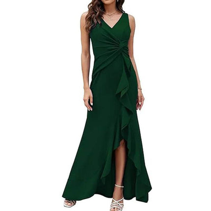 Women Solid Sleeveless Formal Party Maxi Dress - Maxi Dress - GAOKE - Mad Fly Essentials