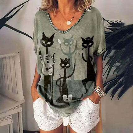 Women Solid Streetwear Animal Summer Shirt - Shirt - BISHAN - Mad Fly Essentials