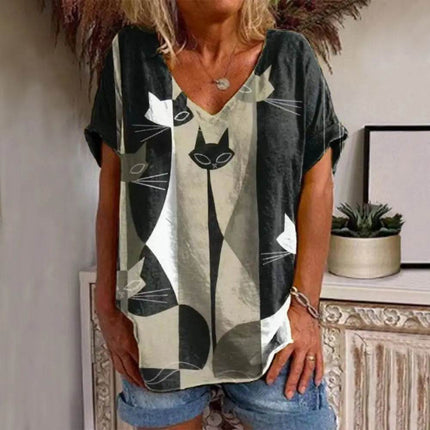 Women Solid Streetwear Animal Summer Shirt - Shirt - BISHAN - Mad Fly Essentials