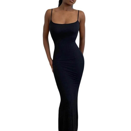 Women Spaghetti Black Purple Bodycon Maxi Dress - Maxi Dress - Lafyira - Mad Fly Essentials
