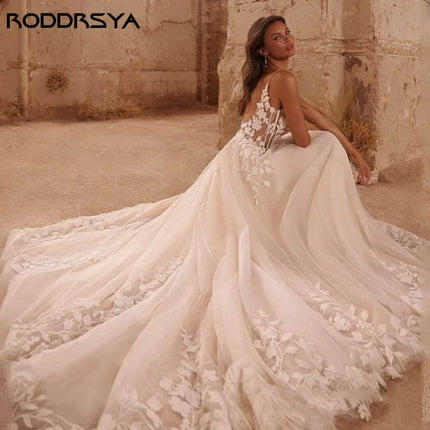 Women Spaghetti Bohemian European Lace Wedding Maxi Dress - Maxi Dress - RODDRSYA - Mad Fly Essentials