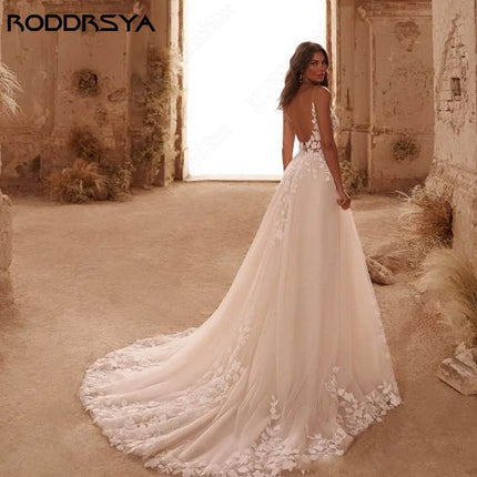 Women Spaghetti Bohemian European Lace Wedding Maxi Dress - Maxi Dress - RODDRSYA - Mad Fly Essentials