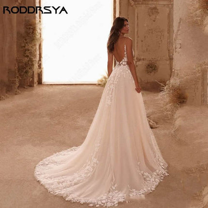Women Spaghetti Bohemian European Lace Wedding Maxi Dress - Maxi Dress - RODDRSYA - Mad Fly Essentials